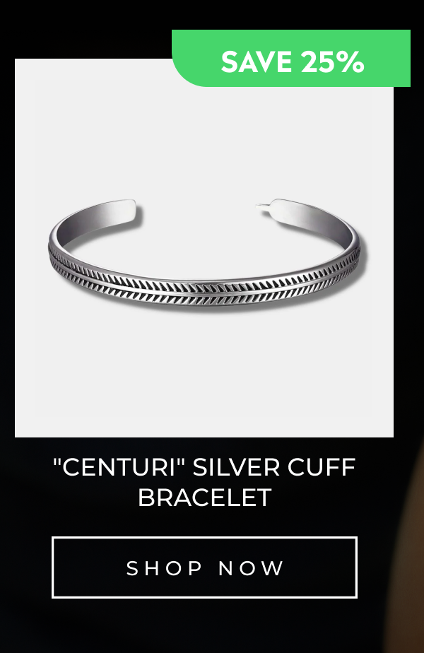 "Centuri" Silver Cuff Bracelet (Save 25%)